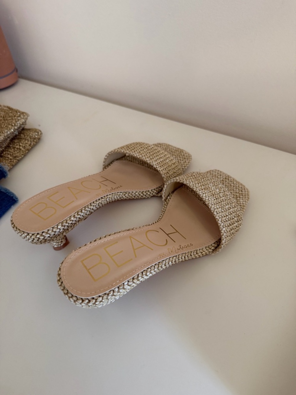 BEACH Natural Woven Slide Sandals - Women